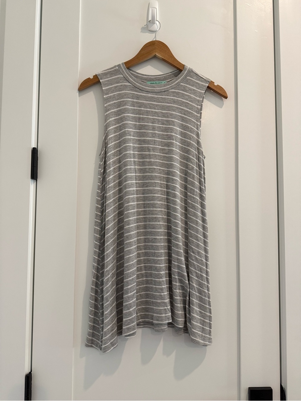 Chris & Carol Gray and White Striped Swing Tank